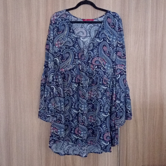 TIGERLILY Mayfield Paisley Blue Bell Sleeve Smock Mini Dress RRP$190 - Picture 13 of 16